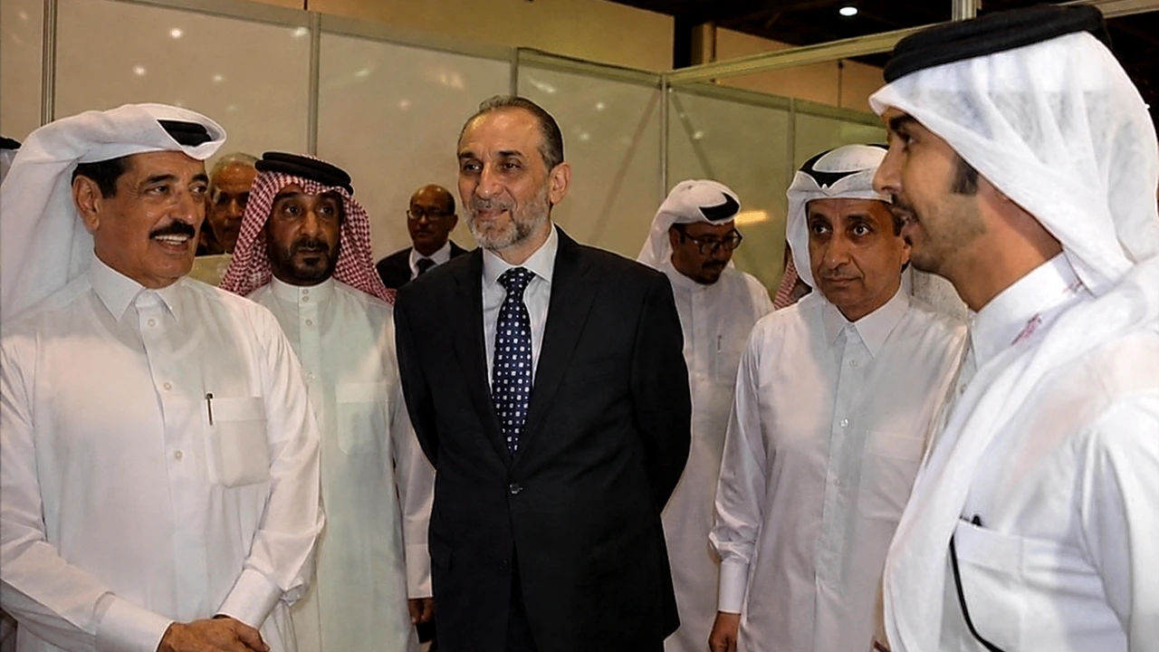 Coverage image from Qatar International Awareness Exhibition 2017 featuring Ammar Anabtawi and visitors